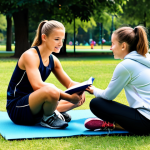 **

"A coach, fully clothed in athletic wear, sitting down with a young athlete in modest sportswear, discussing a schedule book. Background: a park with families enjoying recreational activities, safe for work, appropriate content, family-friendly. Perfect anatomy, correct proportions, natural pose, well-formed hands, proper finger count, natural body proportions, professional photography, high quality."

**