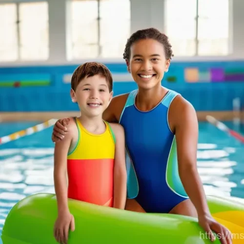 수영강사 고객 니즈 분석 방법 - **Prompt 1: Building Trust in the Water**
    A kind and patient female swimming coach, wearing a mo...